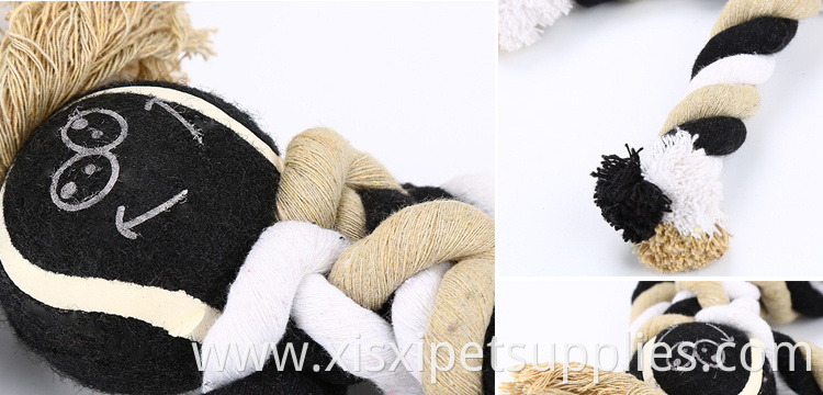 2019 Wholesale New Design durable chew rope dog toy with tennis ball